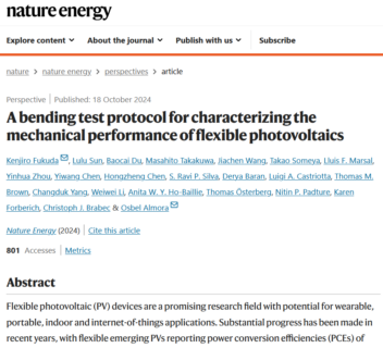 Towards entry "Defining Flexibility Standards for Emerging Photovoltaic Devices"